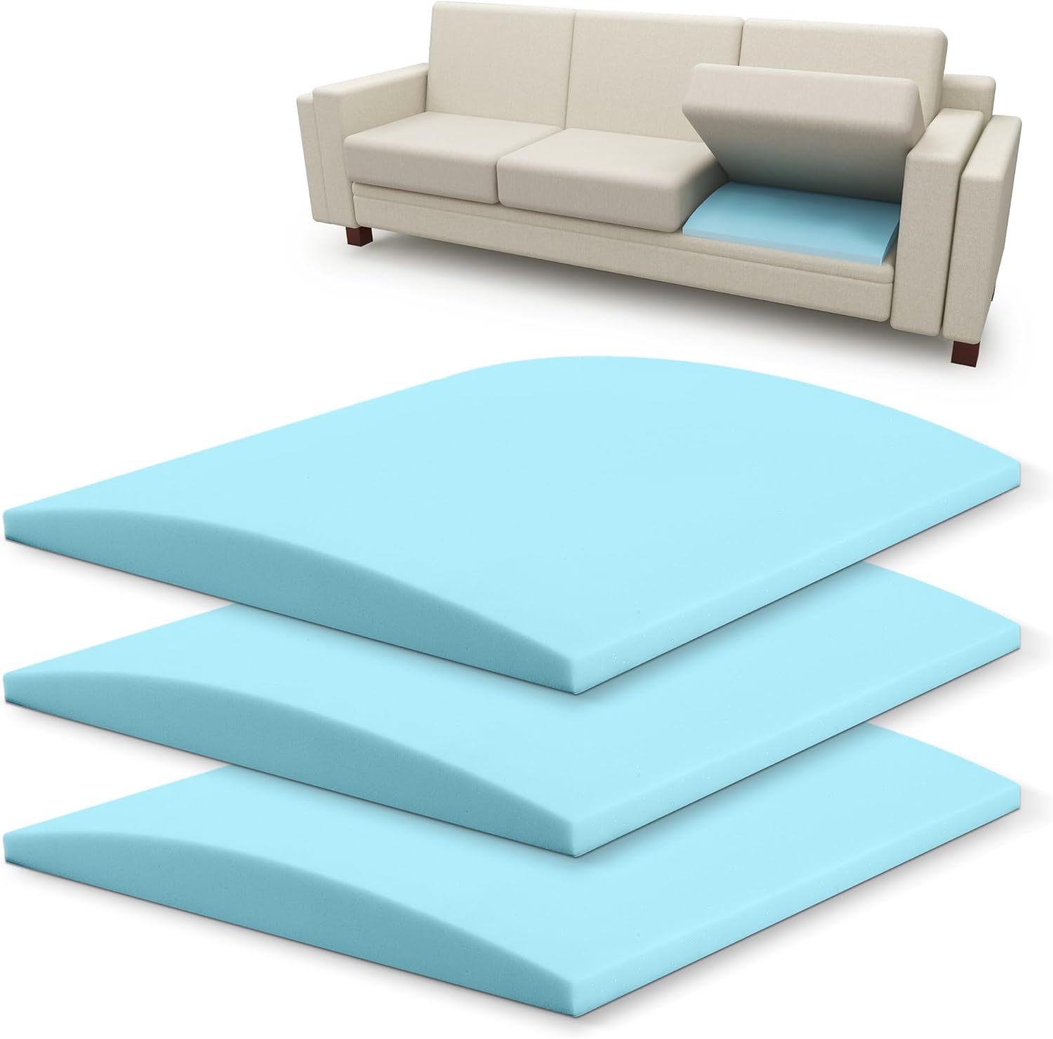 Tromlycs Couch Sofa Cushion Support for Sagging Seat Arched Furniture Seat Under Cushion Sag Repair Set of 3