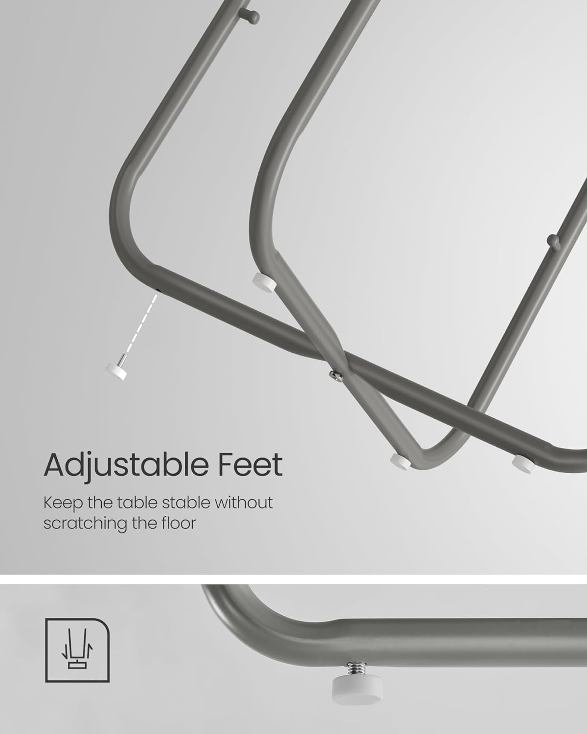 VASAGLE Small Round Side End Table, Modern Nightstand with Fabric Basket, Bedside Table for Living Room Bedroom,,Dove Gray and Slate Gray LET223G36 - Image 7