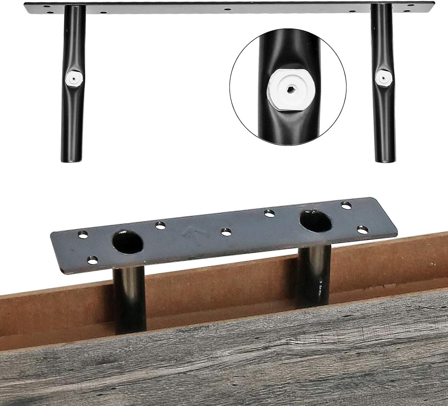 QEEIG Bathroom Furniture Sets, Shelves Over Toilet Bathroom Decor Farmhouse Decorations Aesthetic Décor Sign Small Wall Shelf 2+1 Set 16 inch, Grey - Image 7