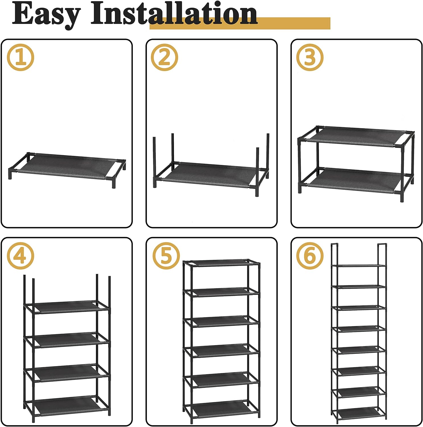 Z&L HOUSE 8 Tier Shoe Rack Narrow, Sturdy Shoe Rack Tall Store 16-20 Pairs of Shoes, Stackable Shoe Shelf for Closet Entryway to Increase The Use of Space - Image 7